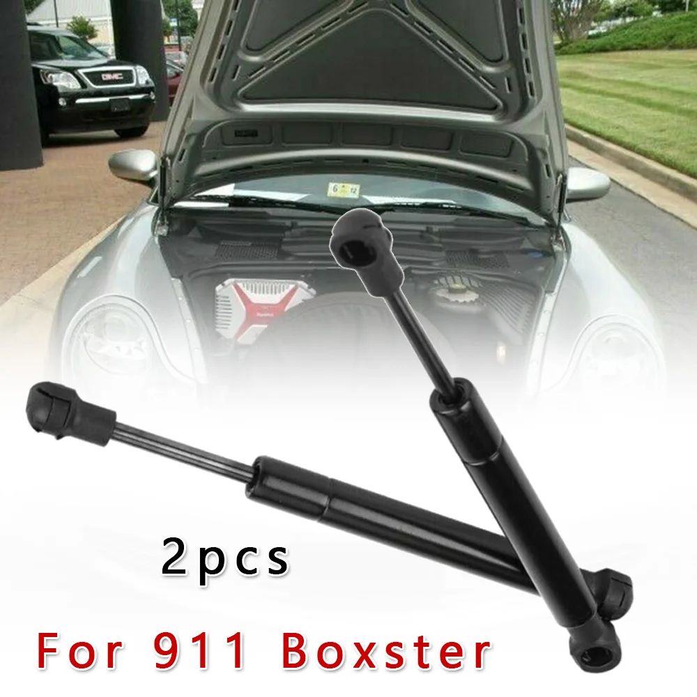 1Pair Black Front Hood Lift Struts Support Shock Gas Cylinder For Porsche 911 Boxster Stainless Steel