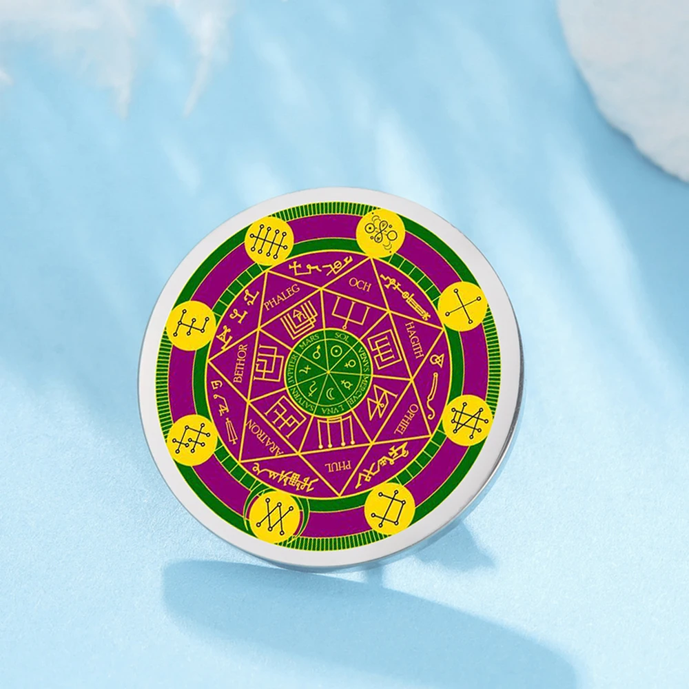 داوابارا ختم الملائكة السبعة بروش الإيمان نعمة تعويذة دبابيس التلبيب الفولاذ المقاوم للصدأ اكسسوارات للرجال والنساء