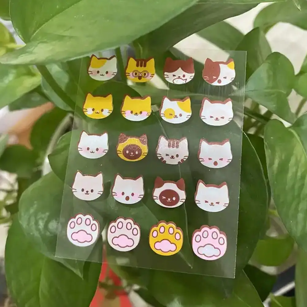 20pc Cute Cat Anti-ance Patch Hydrocolloid Acne Pimple Removal Sticker Gentle Repair Oil Control Breathable Soothing Facial Care