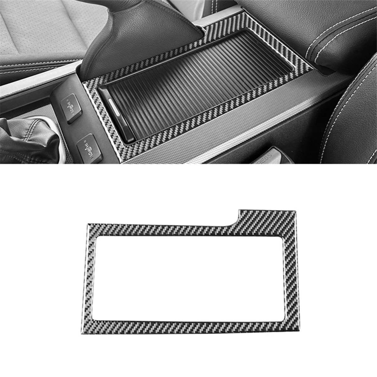 Carbon Fiber for Honda Acura TL 2004-2008 LHD Central Console Cup Holder Panel Cover Trim Stickers Interior Accessories