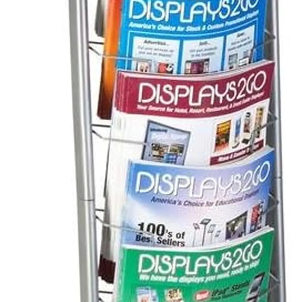 حامل أدب فضي مكون من 10 جيوب مع حقيبة حمل لعرض الأرضيات المحمولة