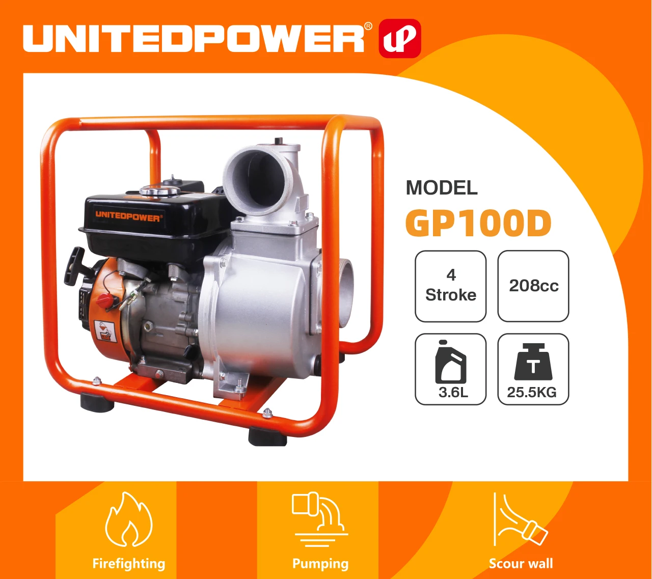 20257.0HP 2 3 4 بوصة الزراعة مزرعة الزراعة الري ارتفاع ضغط صغير البنزين محرك البنزين قوة مضخة مياه