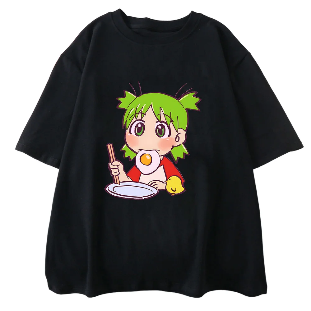 2025 الصيف الرجال Azumanga Daioh Yotsuba تي شيرت البيض المسلوق الدجاج تي شيرت 2025 القطن تي شيرت مانغا الشوكولاته Kawaii لطيف