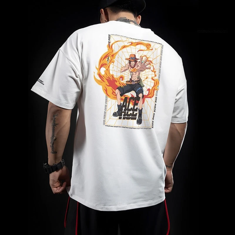 

The 2025 New Official One Piece Collaboration Three Brothers Sporty and Trendy T-shirt Loose Short-sleeved for Summer