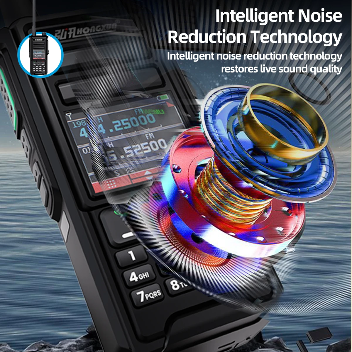 Hongxun Walkie-talkie HP-785 Waterproof Mobile Radio, 10W Output Power, Remote Handheld Walkie-talkie,Digital IP,Outdoor Hunting