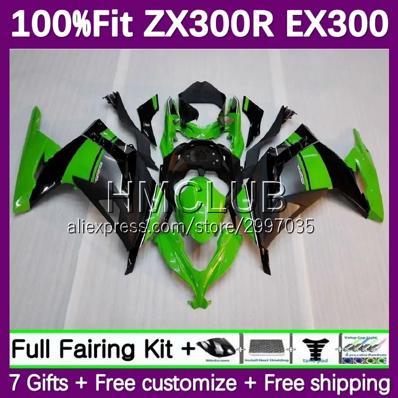 OEM ZX-3R For KAWASAKI NINJA EX300 EX ZX 300R 63No.3 ZX300R 2013 2014 2015 2016 2017 ZX3R 13 14 15 16 17 Fairing green black