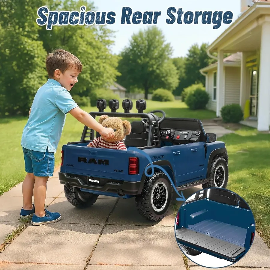 سيارة كهربائية لـ Ram 1500 RHO 24V مرخصة على ألعاب للبطارية الكبيرة التي تعمل بجهاز التحكم عن بعد الوالدين ضوء LED/الموسيقى/MP3