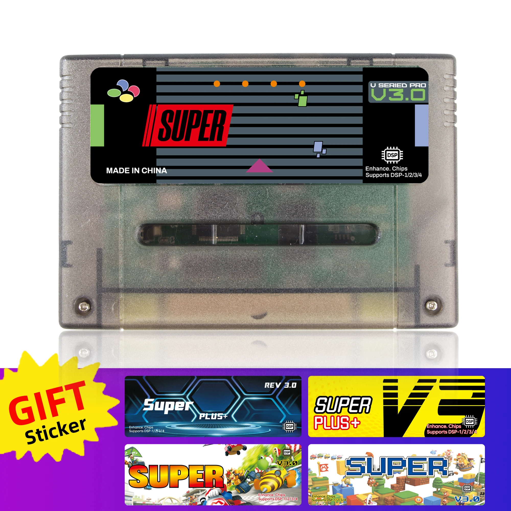 

REMANK SFC Cart 3000 + ретро-игра Super SFC V3.0 Cart DSP SNES SFC Cart Flash SFC V3 для 16-битной игровой консоли JP/EU/USD/игровой консоли