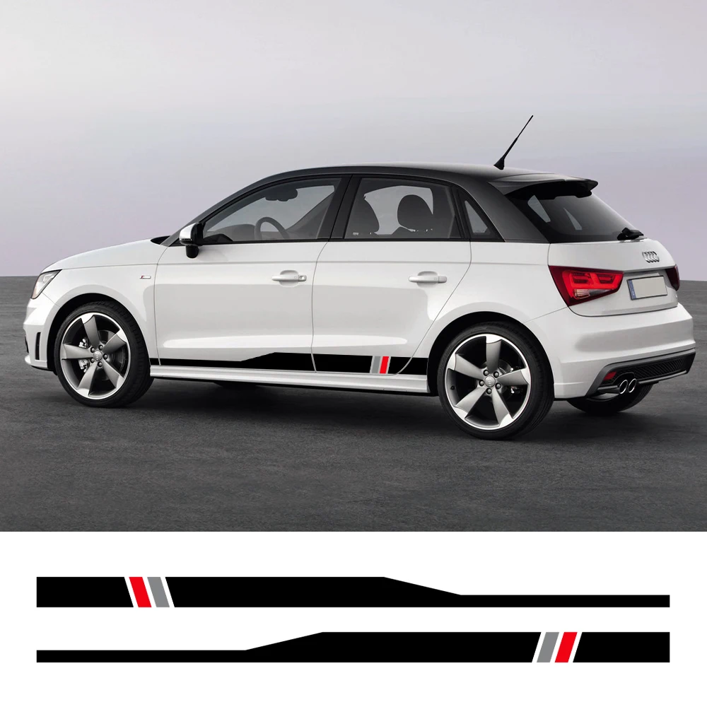 

Для Audi A1 8X GB 8XF 8XA GBA Ego Plus E-Tron Urban 2 шт. автомобильные виниловые двери гоночные полосы наклейка пленка графические планки аксессуары