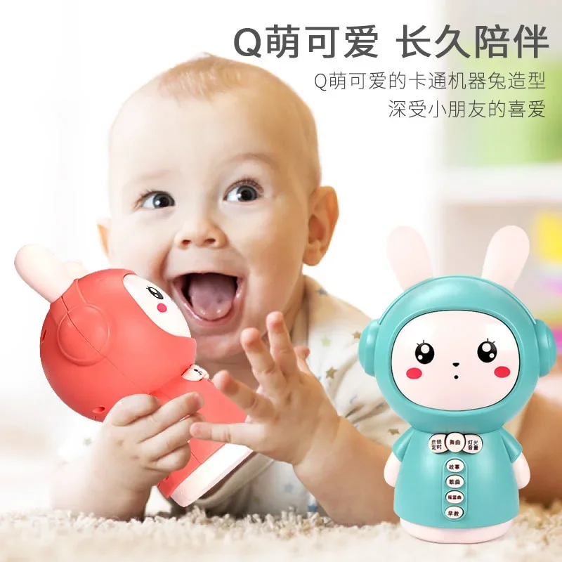 ミニホワイトラビット子供向け幼児教育リモコン付きストーリーテリングマシンバオバオイインテリジェントミュージックナーサリー