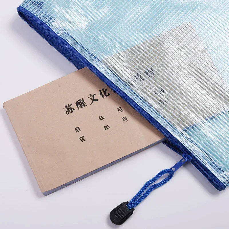 5/10 PCS Storage File Folder Mesh Zipper Pouch A4 A5 A6 Document Bag Zip File Folder School Office Supplies Stationery
