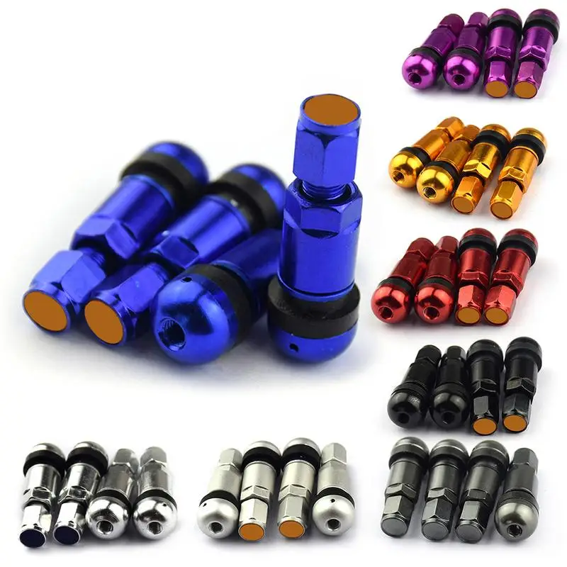 Universal Metal Car Motorcycle Tire Valve Caps Set of 4 Aluminum Alloy Tubeless Wheel Tyre Valve Stems