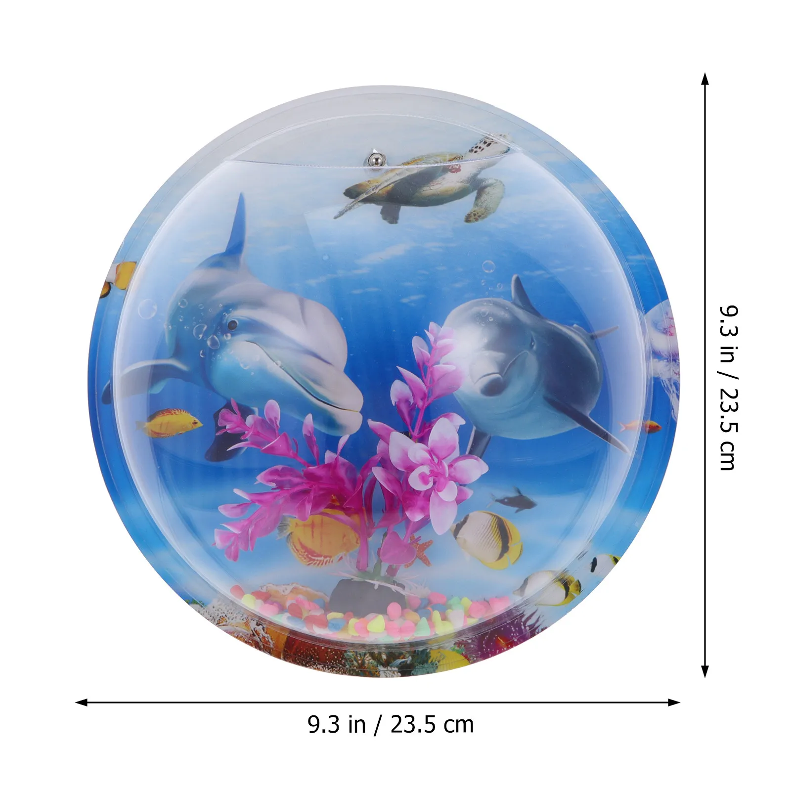 Wall Mounted Acrylic Fish Bowl Hemispherical Hanging Aquarium Easy Clean Fish Tank for Home Decor Hydroponics