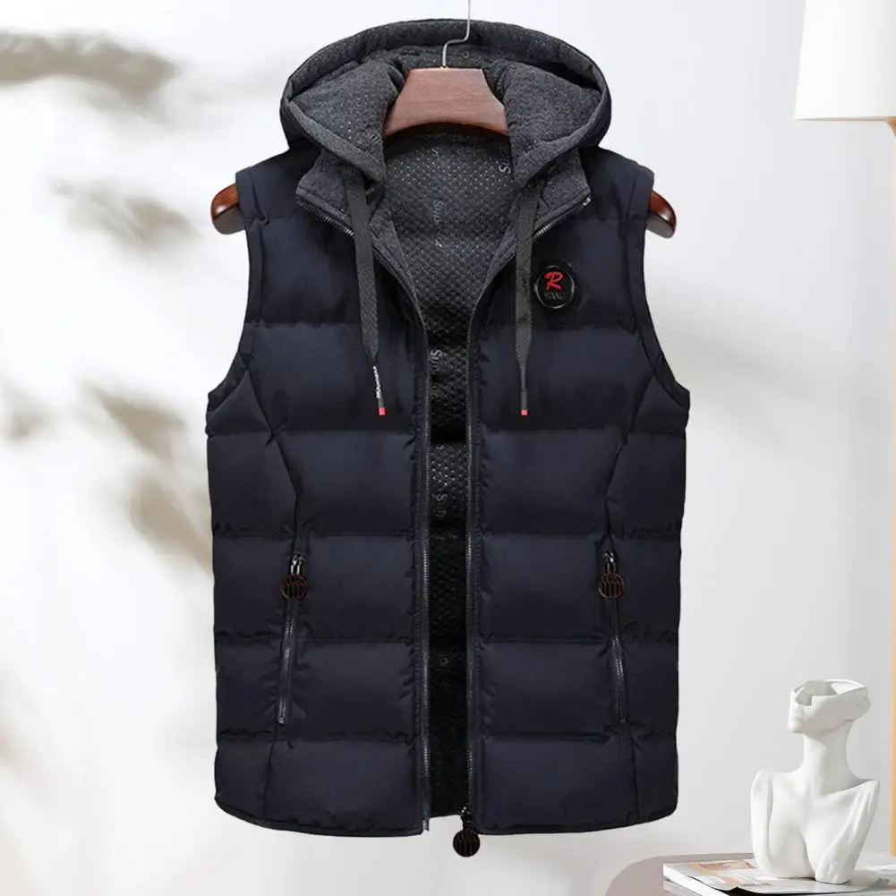 Hooded New Spring Autumn Sleeveless Jacket for Men Fashion Warm Hooded Male Winter Vest Light Plus Size Mens Work Vest Waistcoat