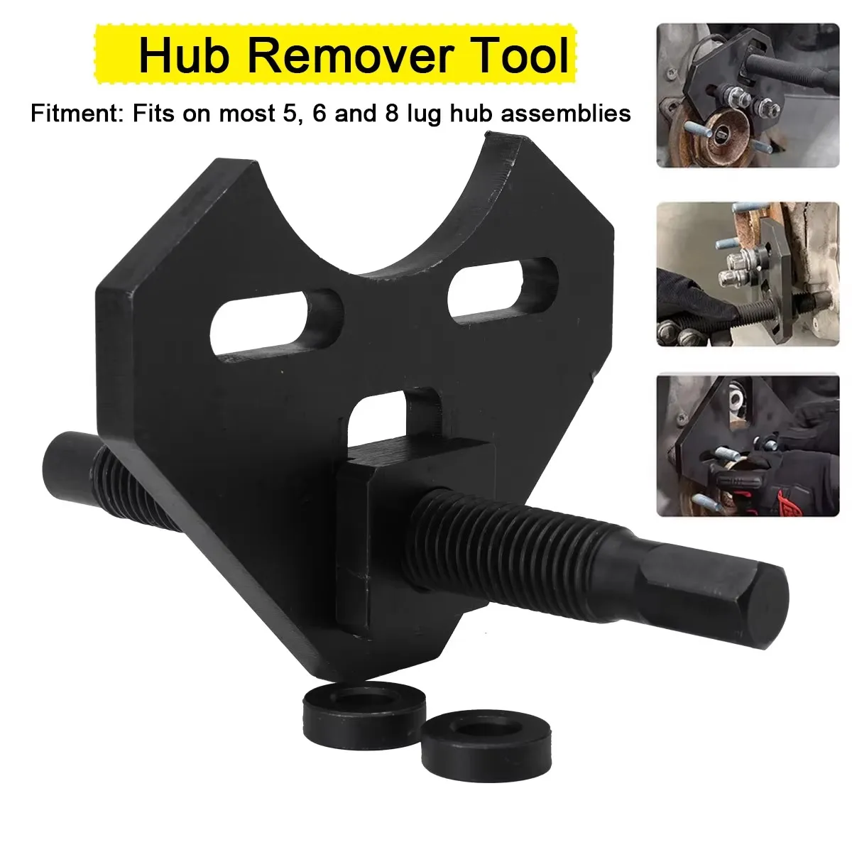 

Hub Remover Tool for 5/6/8 Lug Wheels Car and Truck Hub Assembly Puller Repair Kit Heavy-Duty Iron Construction Model 40100