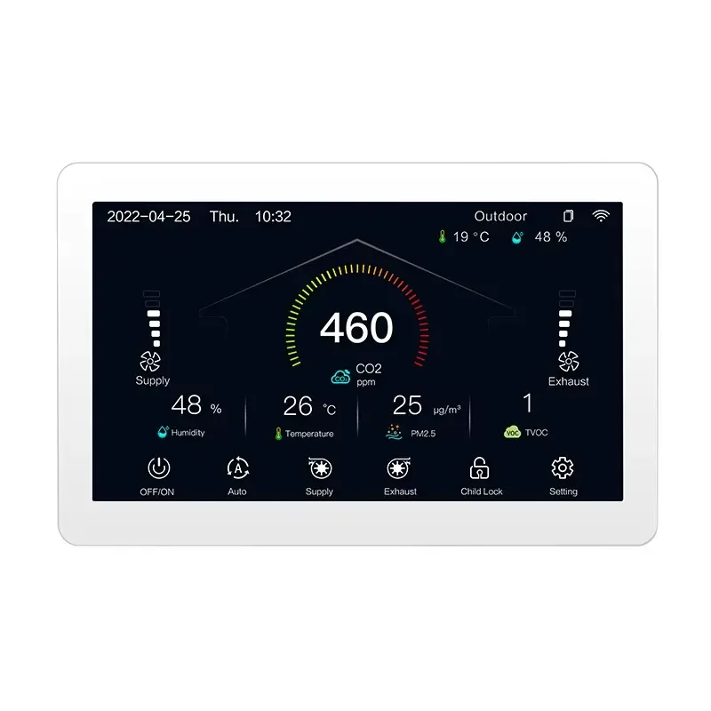 HRV ERV MVHR HVAC System Controller Suitable for AC EC DC Fans 7'' Smart Home WIFI RS485 Controller - view 2