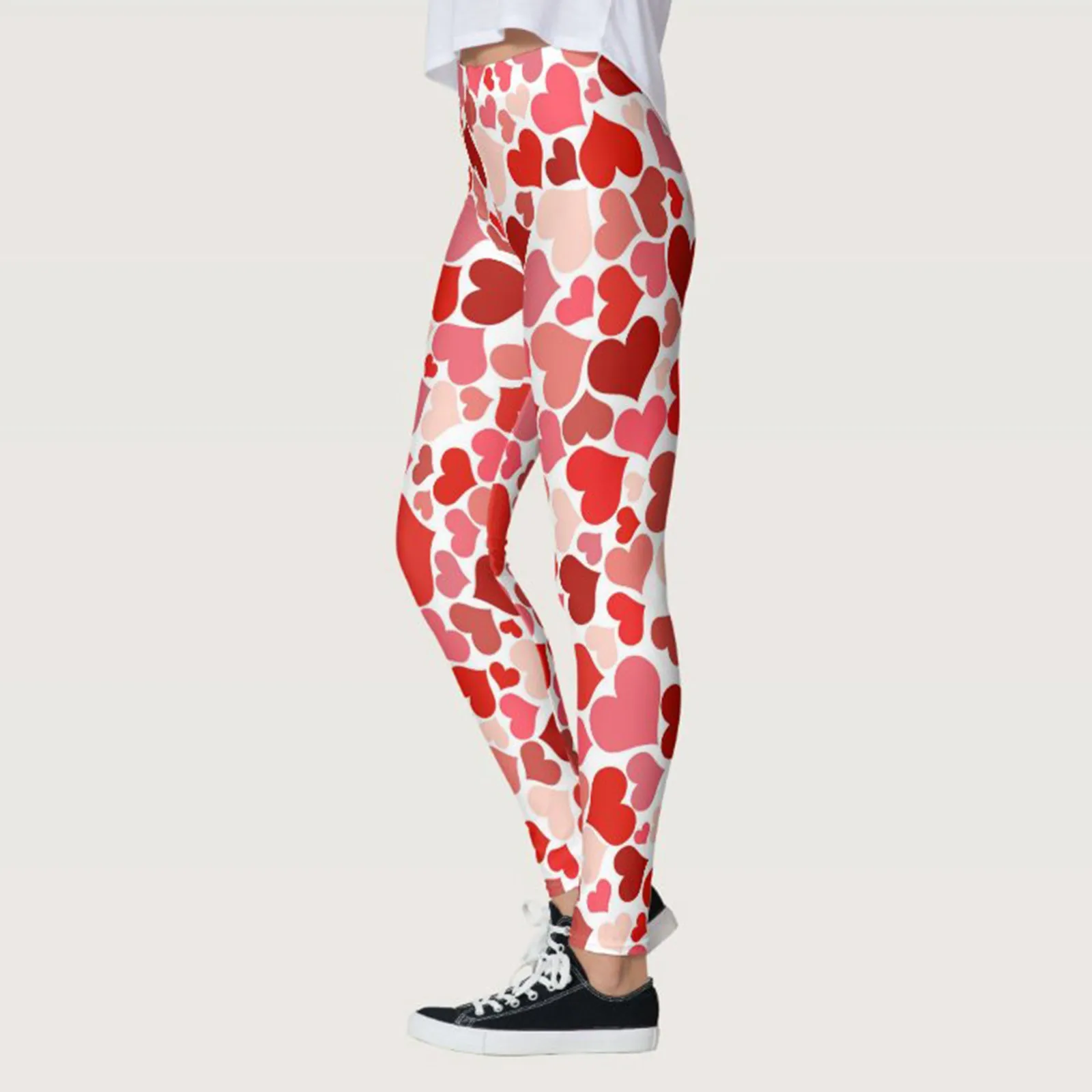 Woman Love Print Valentine Leggings Butt Lift Elastic High Waist Slim Pants Y2k Gym Sports Jogger Pants Female Outwork Bottoms