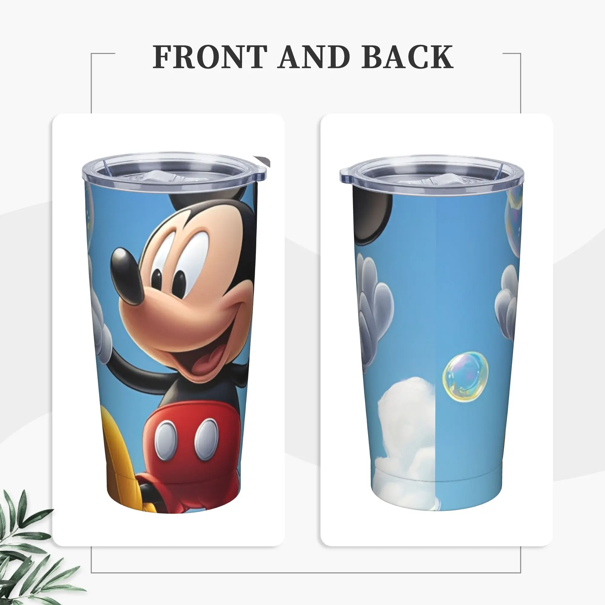 

Стакан из нержавеющей стали с Микки Маусом, термочашки с соломинкой и крышкой, большие кружки, чашка, бутылка для холодных напитков и воды