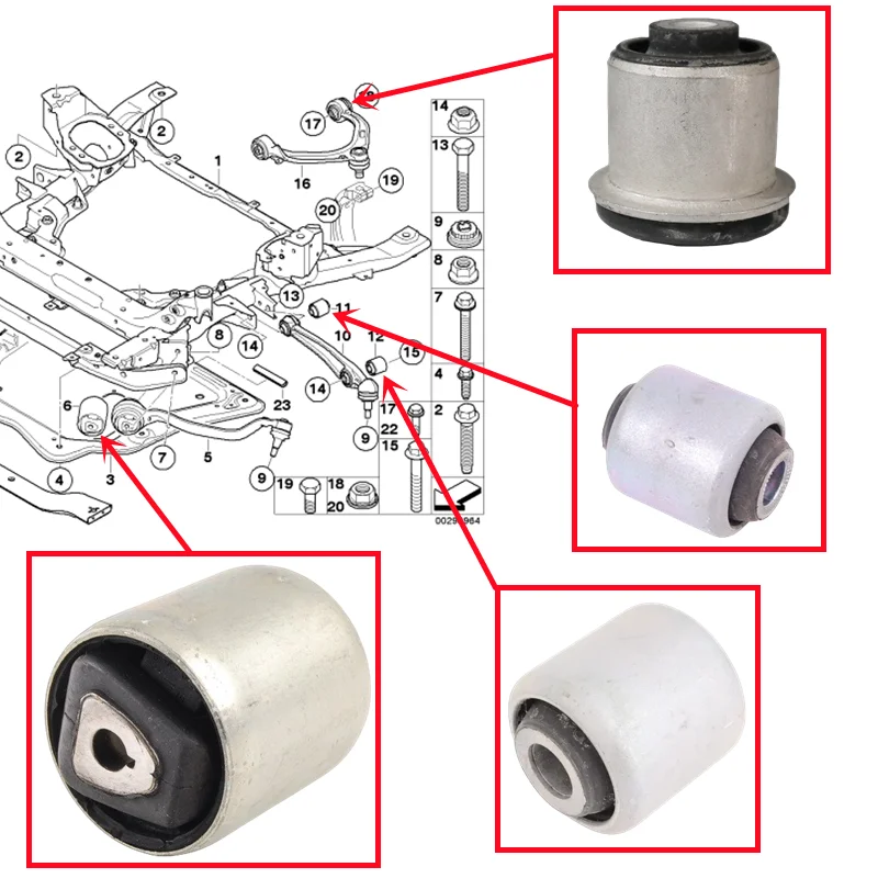 31106778015 31106771194 31126855509 31126863785 31126863786 Rubber Control Arm Bushing For BMW X5 E70 X6 E71 E72