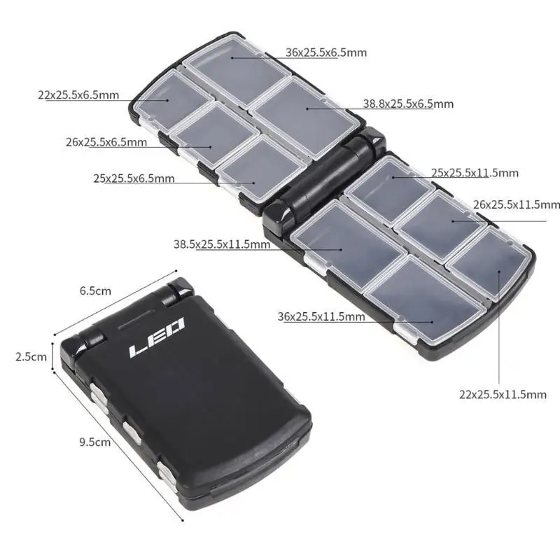 652F Compartments Fishing Lures Box Baits Storage Case Fishing Tackle Storage Tools