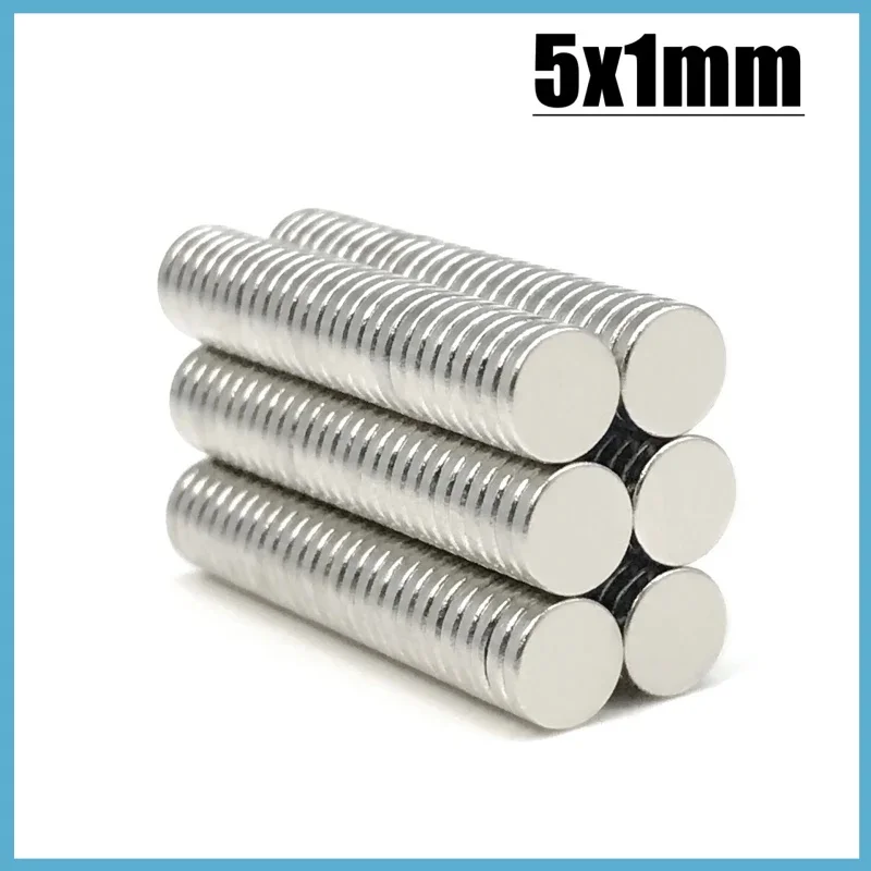 Runder Neodym-Magnet, 5 x 1 mm, 50–2000 Stück, Scheibe, 5 x 1 mm, Permanentmagnet für Kühlschrankhaken, kleines rundes Elektromagnetwerkzeug, 5 x 1 Imanes – Detail 1