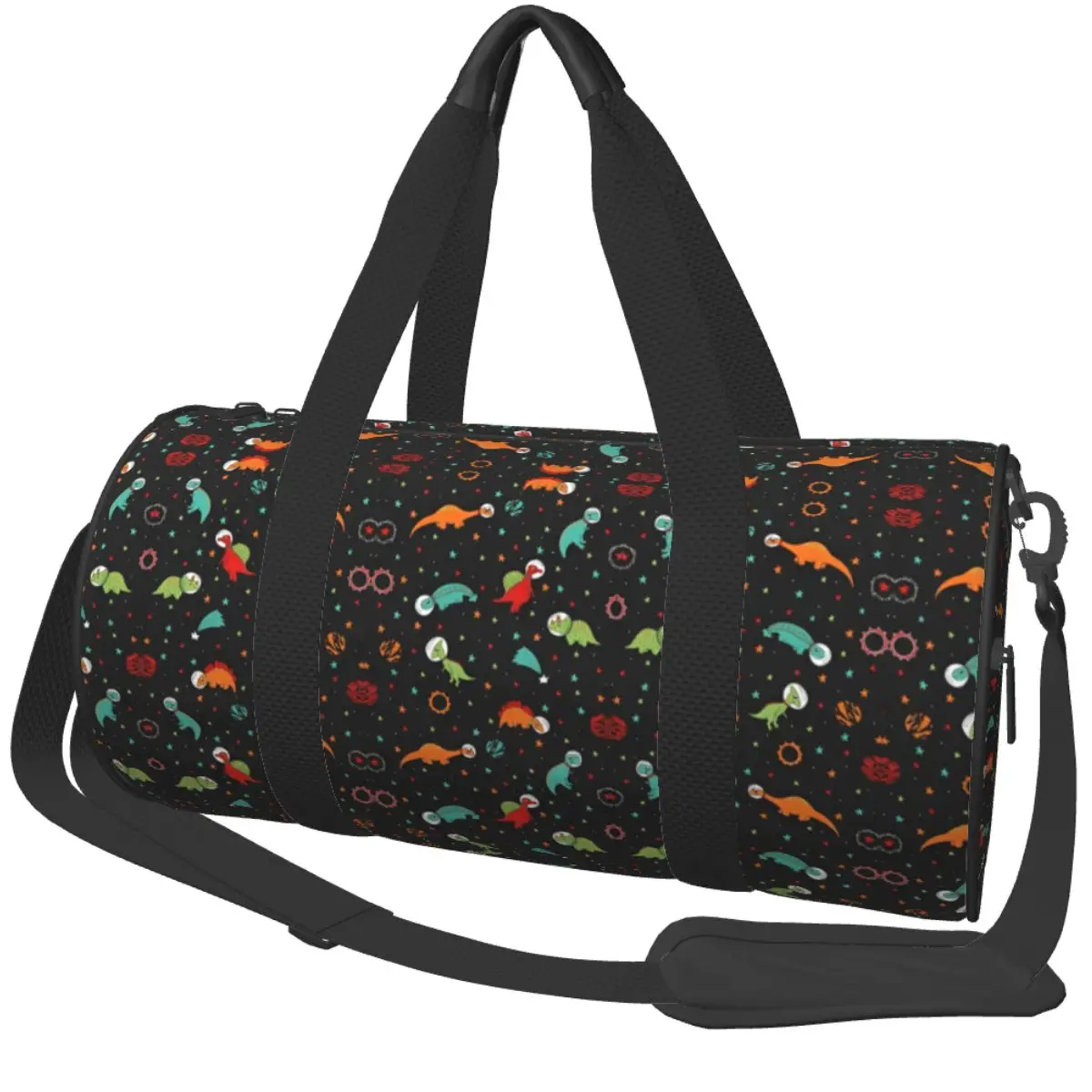 Dinosaur Astronauts In Outer Space Sports Bags Luggage Gym Bag Gym Accessories Graphic Handbags Men Design Portable Fitness Bag