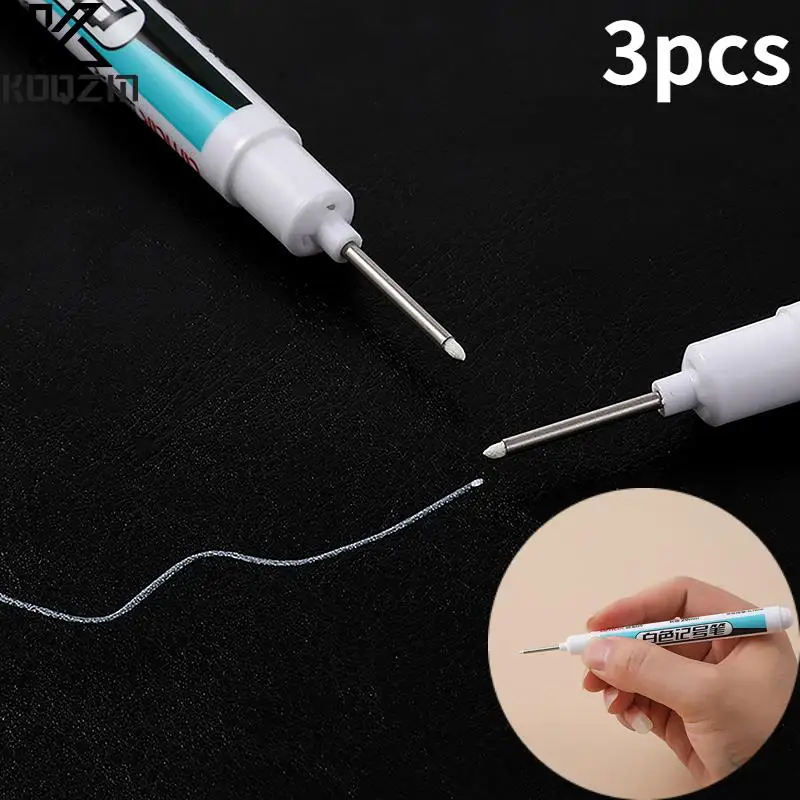 

3Pcs White Permanent Marker Pens Paint Markers For Wood Rock Plastic Leather Glass Stone Metal Art Supplies