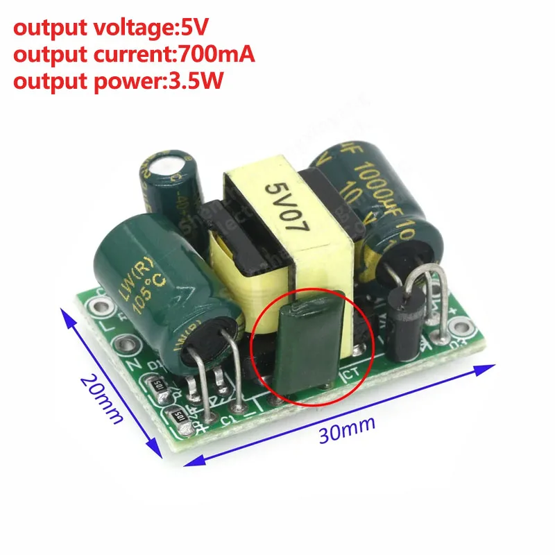 AC-DC 5V 700mA 3.5W Precision Buck Converter AC 220v to 5v DC step down Transformer power supply module 12V 400MA