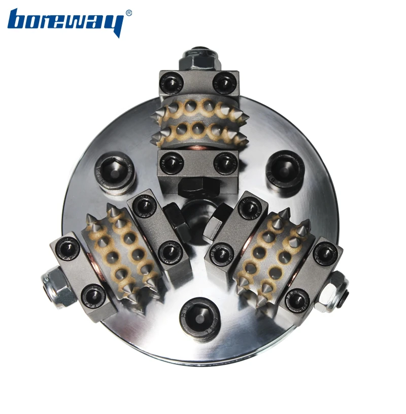 

Boreway D125x3Tx30sx5/8''-11 Diamond Bush Hammer Plate Alloy Litchi 3 Roller Wheel Litchi surface For Stone Marble Granite Floor
