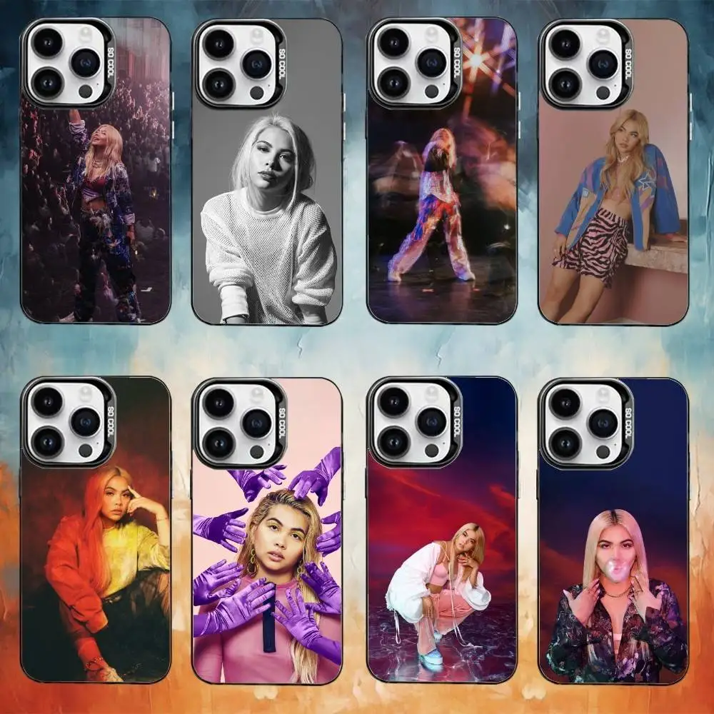 

H-Hayley K-Kiyoko Singer Phone Case For iPhone 17 16 15 14 13 12 11 Pro Max Plus Silver Matte Black Cover