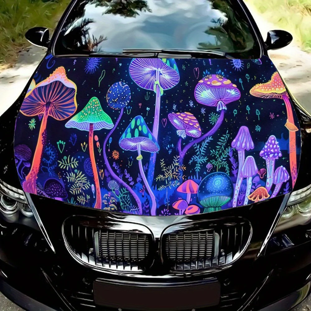 

Fantasy - Mushroom Pattern car hood stickers, waterproof self-adhesive, scratch resistant, easy to stick, durable car PVC sticke