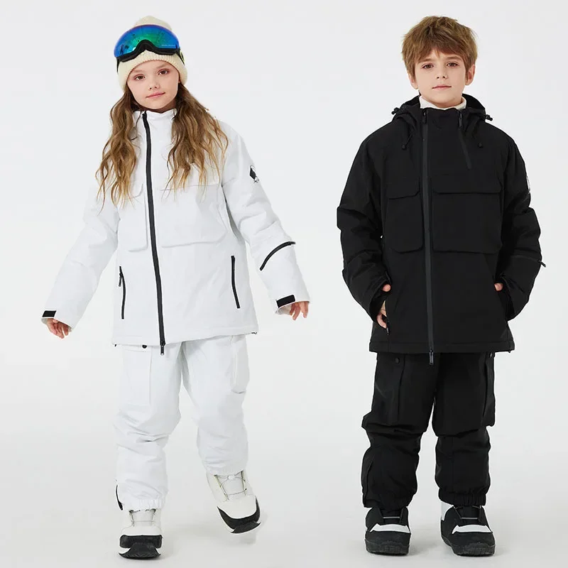 Children's Ski Suit Kids Winter Outdoor Windproof Waterproof Warm Jacket And Pants Boys And Girls Skiing Snowboarding Set