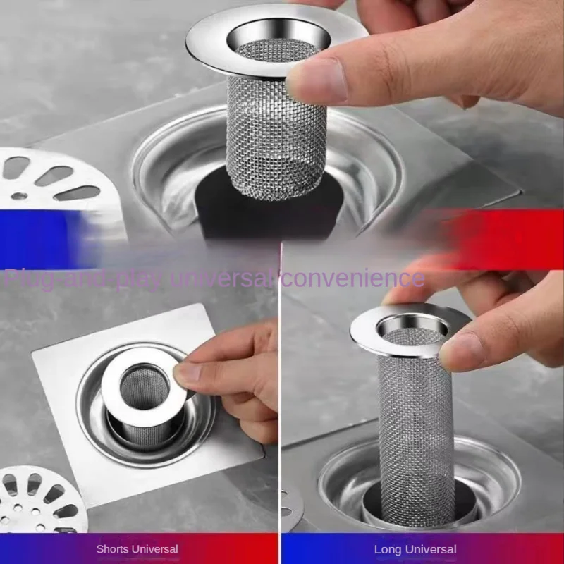 Stainless Steel Floor Drain Filter Mesh Kitchen Sink Anti-clog Filter Bathtub Hair Catcher Shower Leak Net Strainer Drains