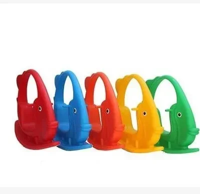 Kindergarten children's rocking music seesaw roll plastic  horse goldfish rock fish rocking horse seesaw