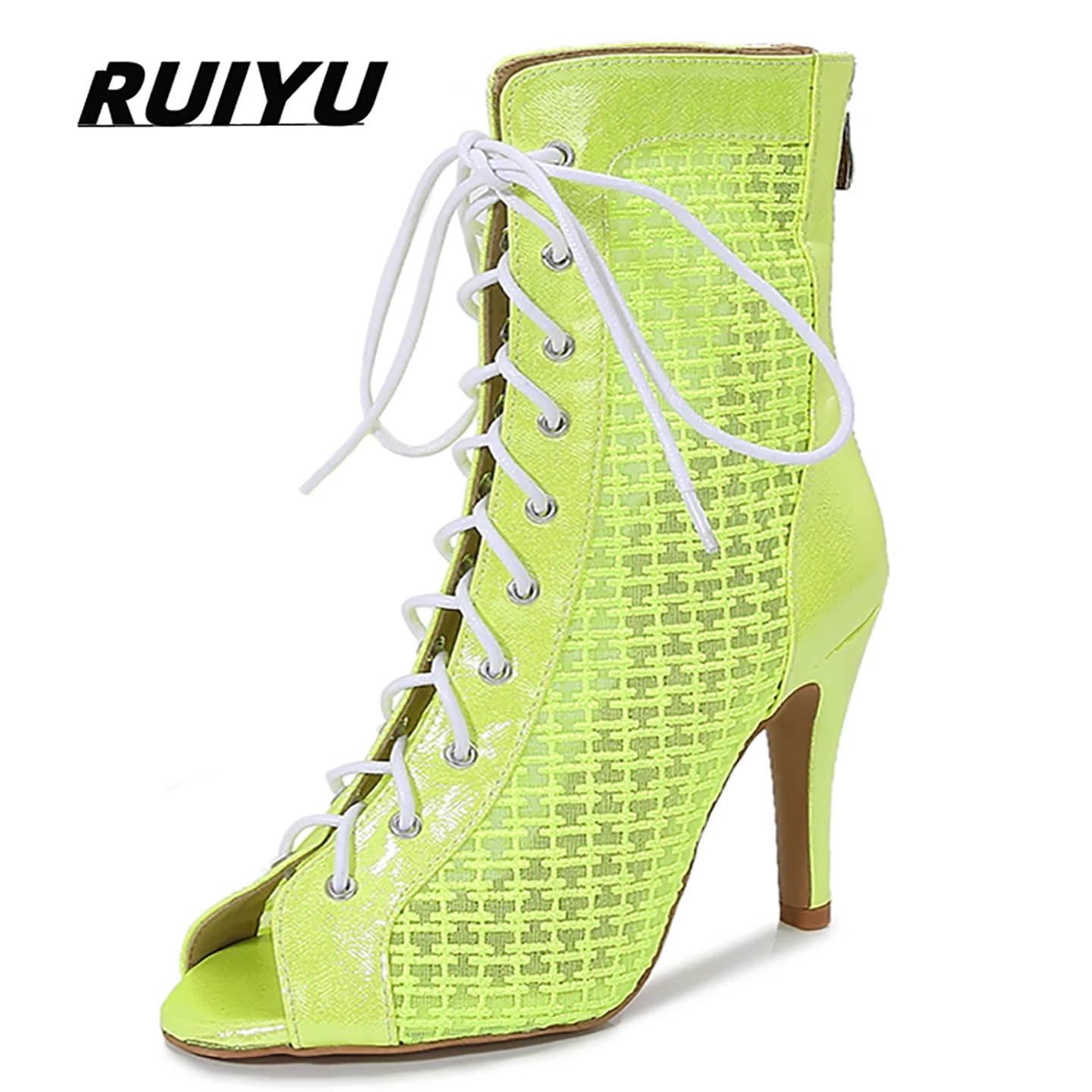 أحذية الرقص اللاتينية النسائية السالسا التانغو قاعة الرقص حفلة خضراء تنفس عالية الكعب في الهواء الطلق أحذية رياضية الرقص الاجتماعي الأحذية النسائية