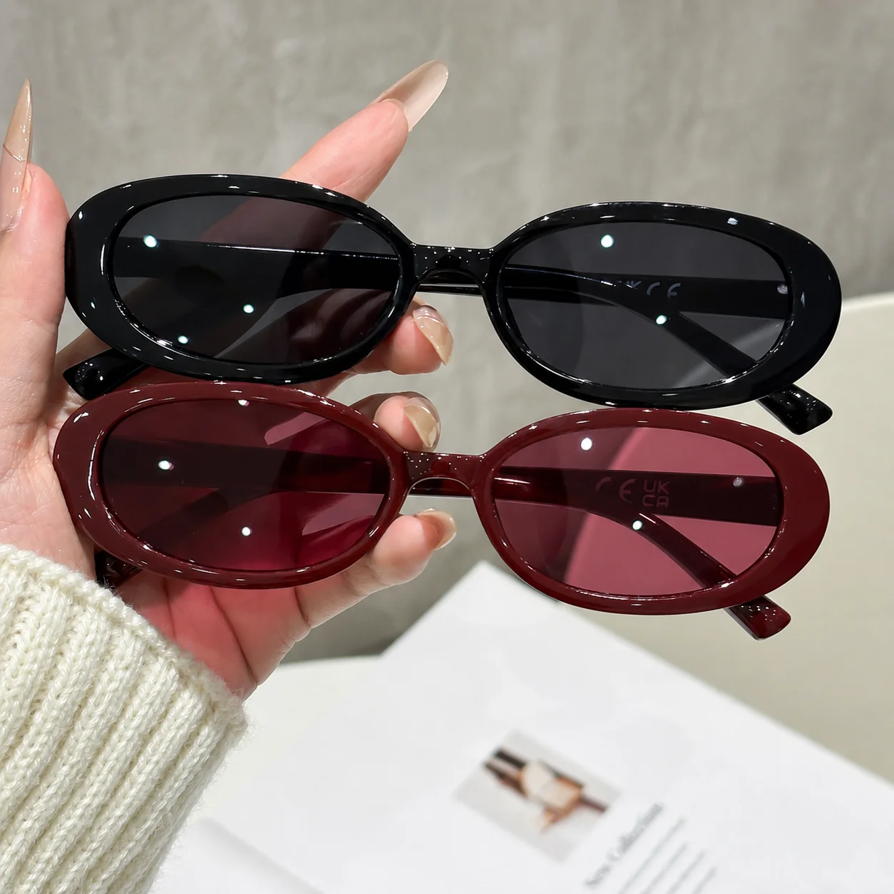 Óculos de sol retrô ovais, opções de cores múltiplas, óculos de sol uv400, leves para pesca, estilo fashion