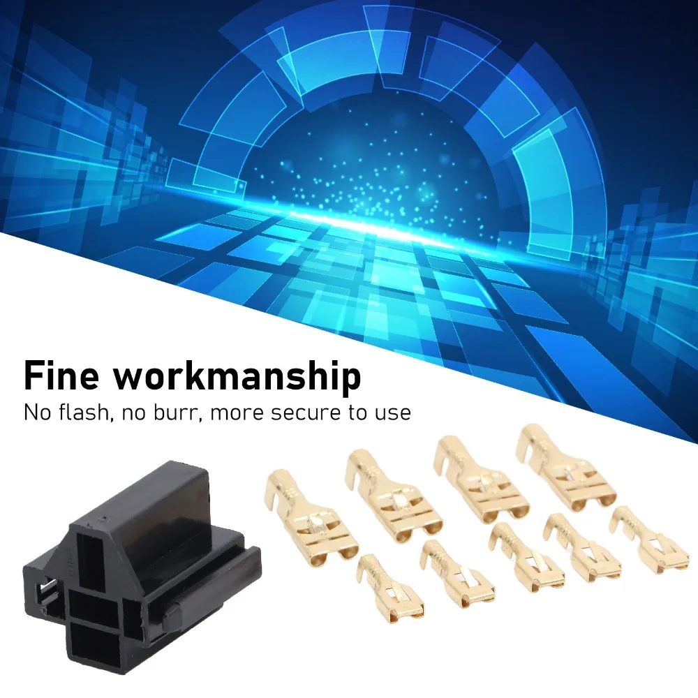 10 Set 5 Pin Terminal Relay Case Holder with 30pc 9.5mm 20pc 6.3mm Terminal 12V 30A/ 40A 5 Pin Relay Connector ABS