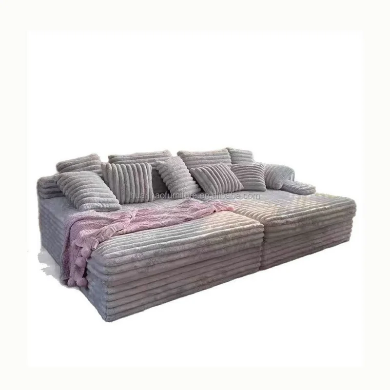 فراغ مضغوط مريح سروال قصير رقيق طقم أريكة أثاث غرفة المعيشة الأريكة الحديثة L شكل أريكة الاقسام