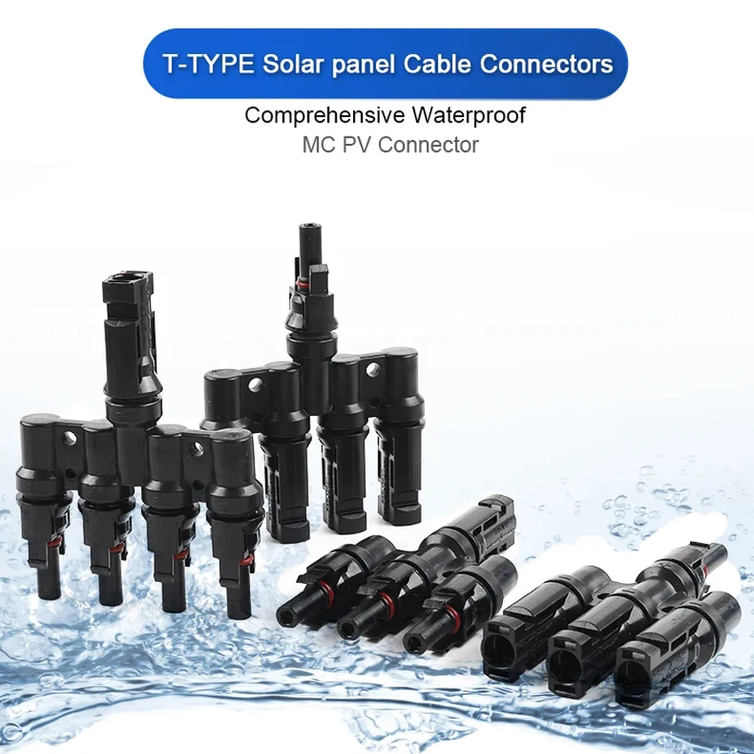 1 to 2/3/4/5/6T Solar MC Connectors For Photovoltaic Energy PV Panel Parallel Splitter Coupler Combiner IP67 1000V 1 Pair image 6