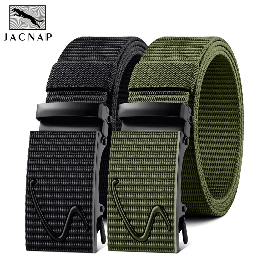 

JACNAIP Men's Belt Automatic Buckle Nylon Army Tactical Belts Mens Military Waist Canvas Cummerbunds High Quality Strap