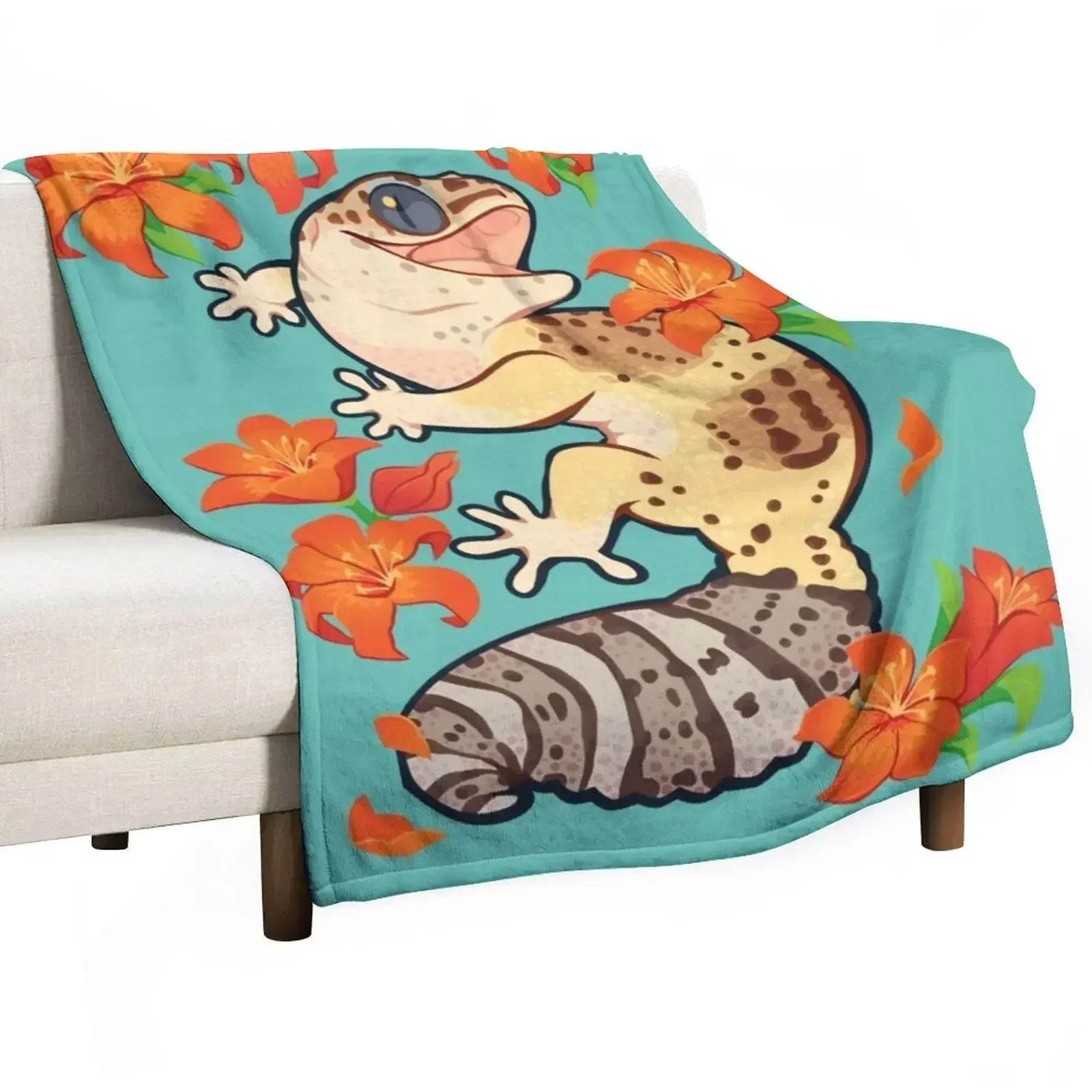 

Fire lily gecko Throw Blanket Luxury Throw Soft Luxury Brand Blankets