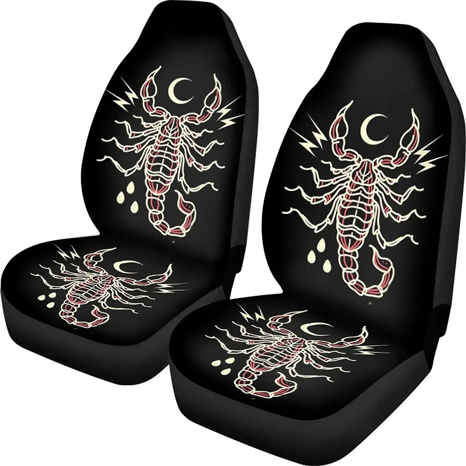 Scorpion Cat Seat Covers for Women for Car Cool Car Accessories Universal Fit for Most Cars SUVs Trucks Vans Full Set for Men