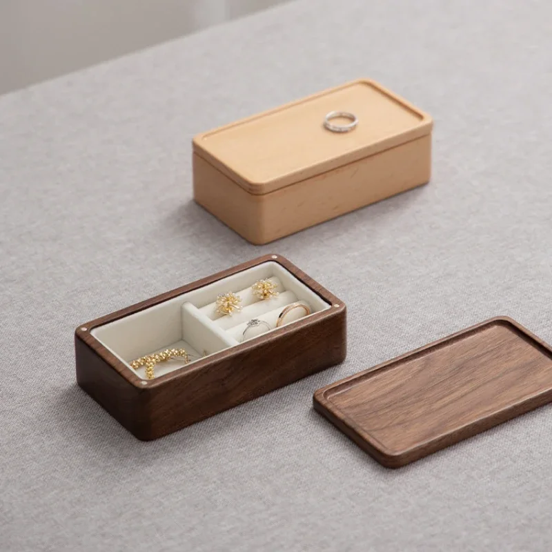 

Limited Edition Jewelry Box, Solid Wood Organizer, Distinct Grids with Magnetic Suction, Open Cover Stand, Inner Design