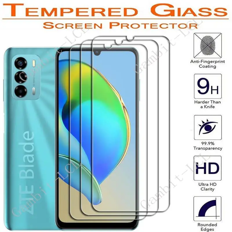 Para zte lâmina v40 inteligente 5g design v41 v50 design v40s pro v30 vita v10 v2020 4g v2021 protetor de tela filme vidro temperado capa