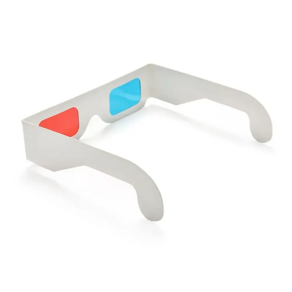 Lunettes 3D universelles en carton et en papier, portables, rouges, bleues, cyan, pour jeux vidéo, films et DVD, 1 pièce