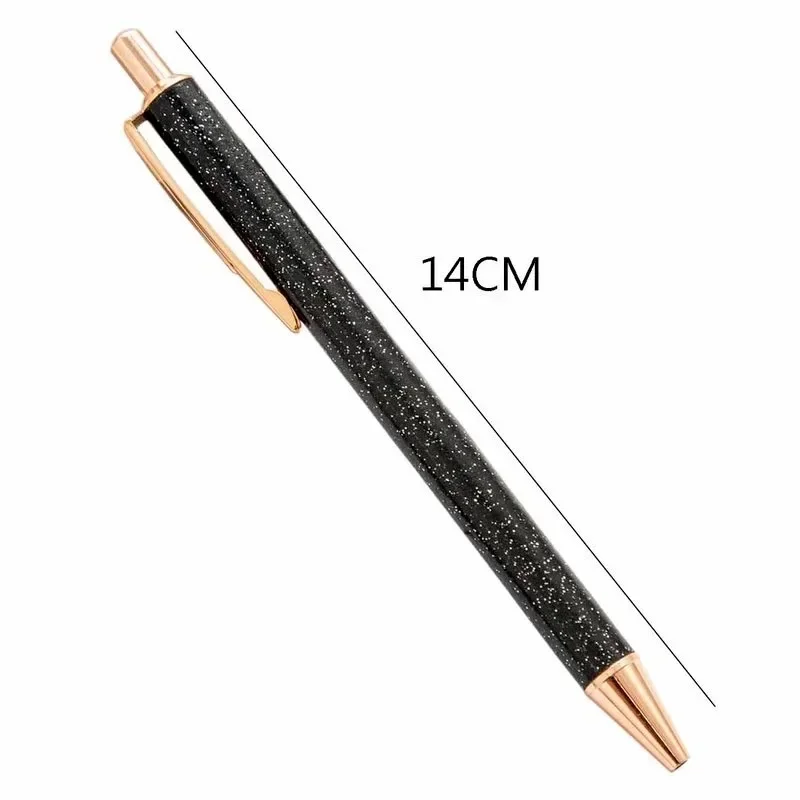 Stylo à bille en métal à pression or Rose, coque de couleur scintillante, papeterie créative, fournitures de bureau, stylo promotionnel publicitaire, cadeaux