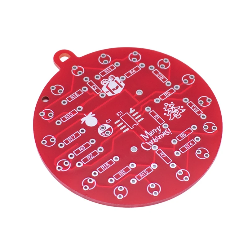 NE555 LED decoración de árbol de Navidad LED parpadeante PCB soldadura DIY Kit rojo verde luz intermitente tablero de práctica de soldadura