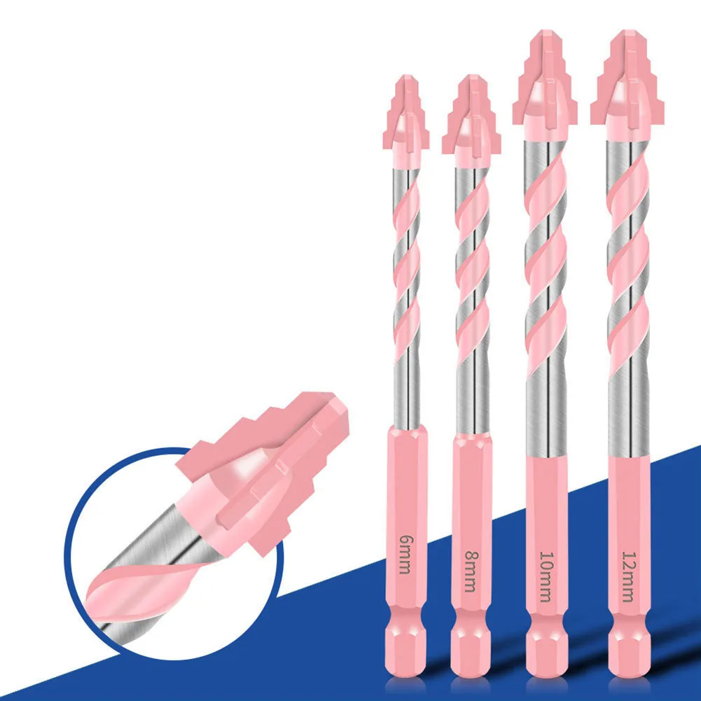 Carbide Four Flute Eccentric Drill Bits Set for Glass Tile and Rock Slab Punching High Speed Efficient Drilling
