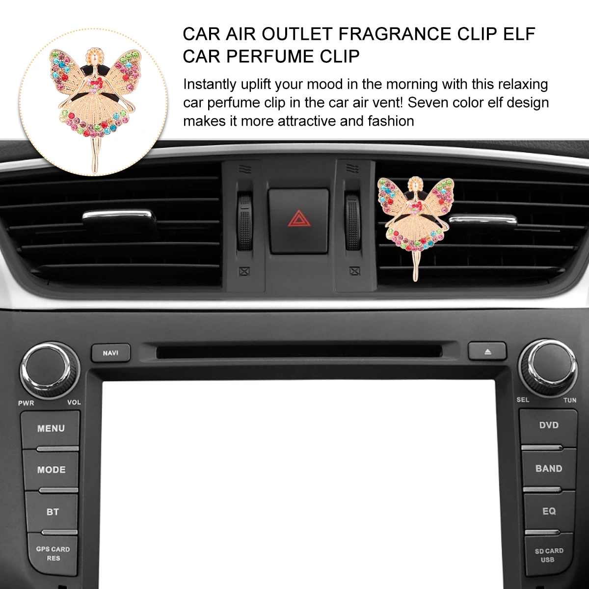 

Car Perfume Clip Aromatherapy Diffuser Elf Design Relaxing Air Vent Ornament Mini Freshener Plastic Metal Material