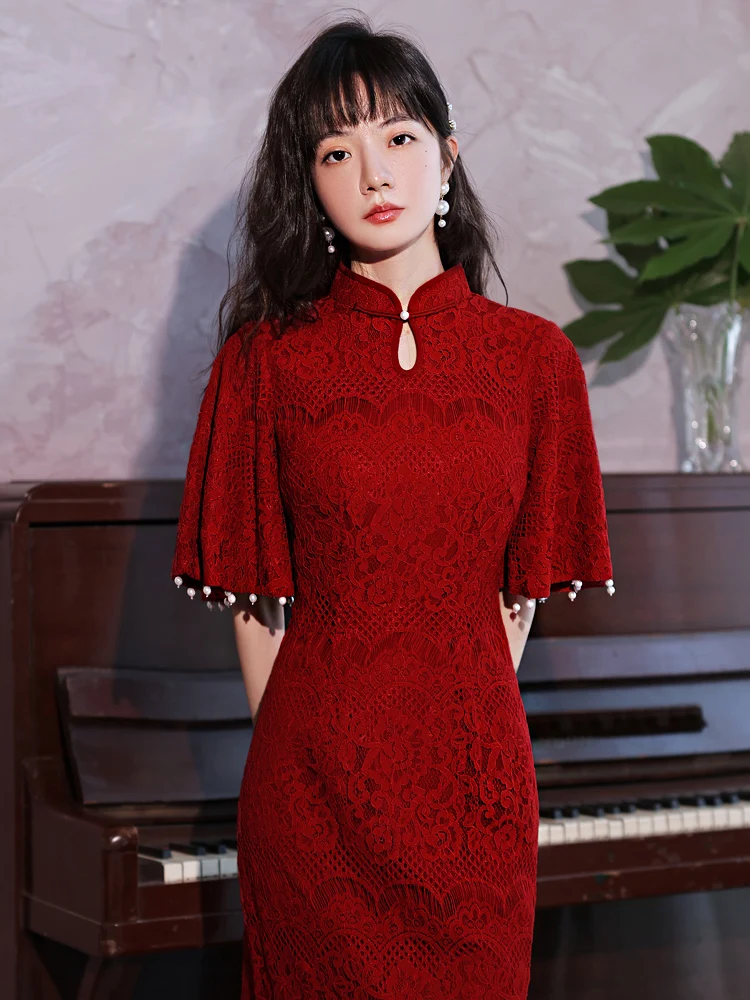 Red Wedding Qipao D…